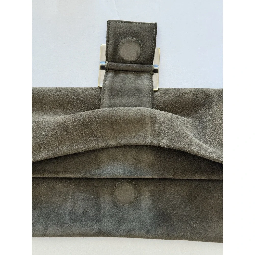 Sabina New York Women's Green Suede Clutch with Strap